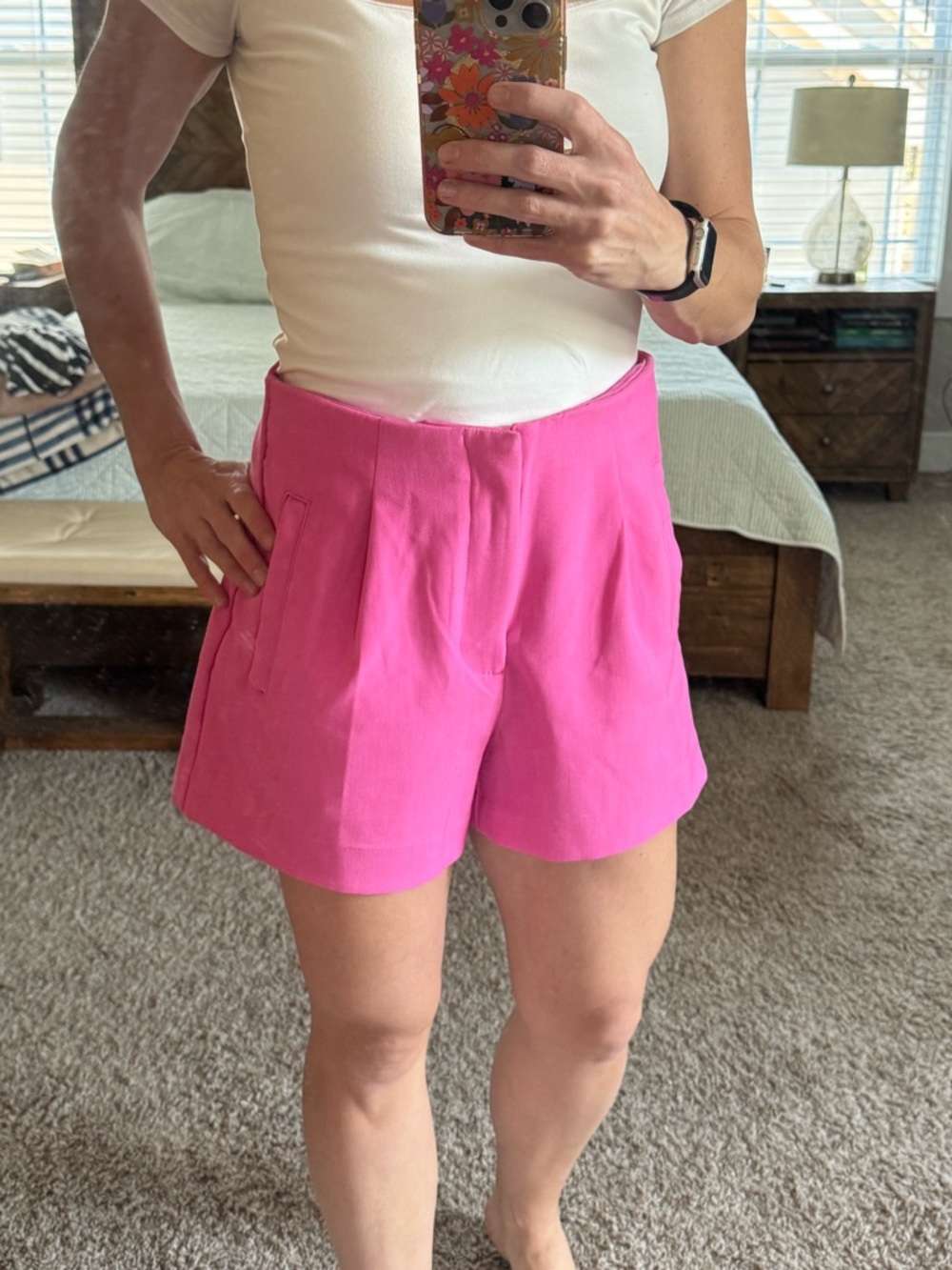 a new day Bright Pink High-Waist Tailored Shorts